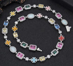 Gold-Plated Hip-Hop Gemstone Necklace